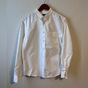 Banana Republic mens oxford cloth button down white untucked standard fit medium